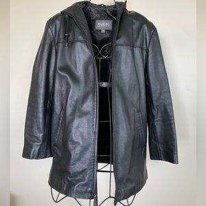 Wilson’s Leather Black Genuine Leather Zip Up Jacket
